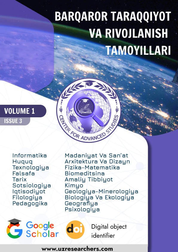 					View Vol. 1 No. 6 (2023): Barqaror Taraqqiyot va Rivojlanish Tamoyillari
				